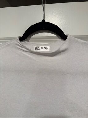 Popular 21  White Dress Shirt – Classic Crew Neck